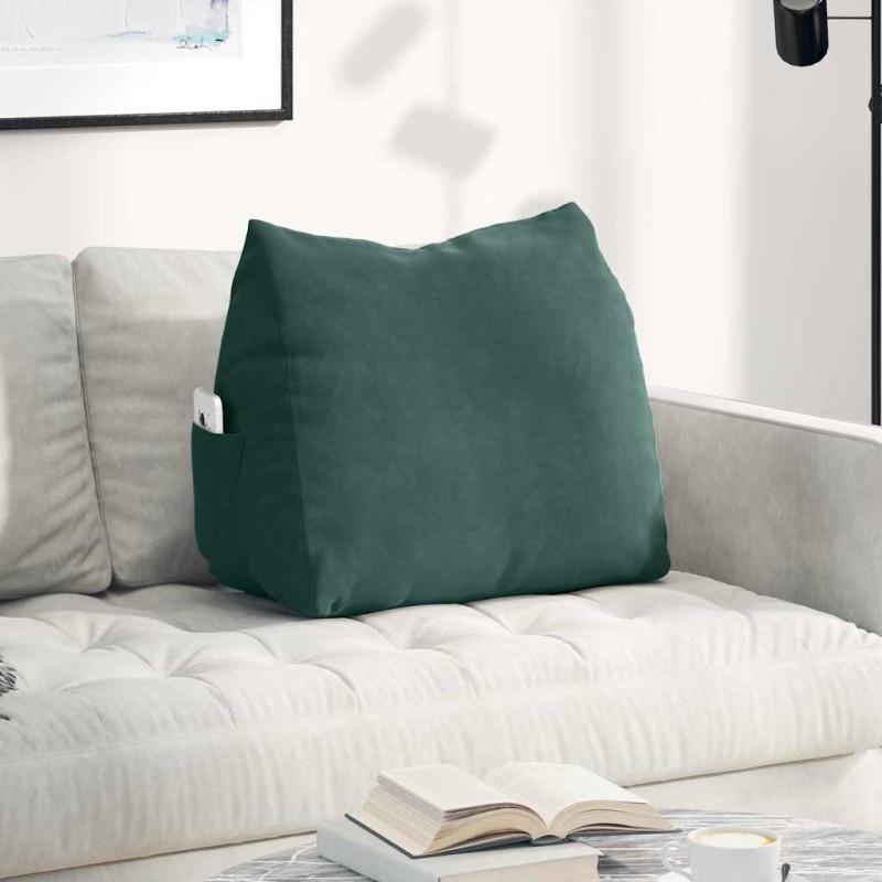 vidaXL Μαξιλάρι Πλάτης Σκούρο Πράσινο 60 x 20 x 50 εκ.