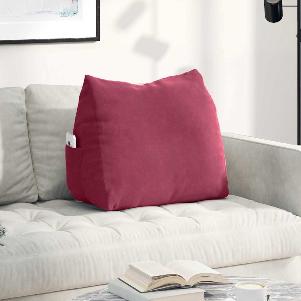 vidaXL Μαξιλάρι Πλάτης Κόκκινο 60 x 20 x 50 εκ. Υφασμάτινο Κορντουρά
