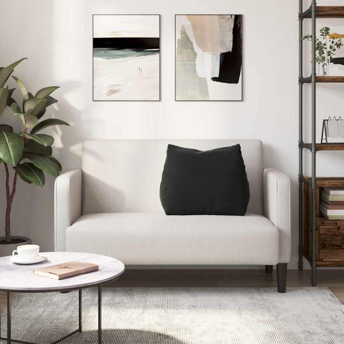 vidaXL Μαξιλάρι Πλάτης Μαύρο 60 x 20 x 50 εκ. Υφασμάτινο Κορντουρά