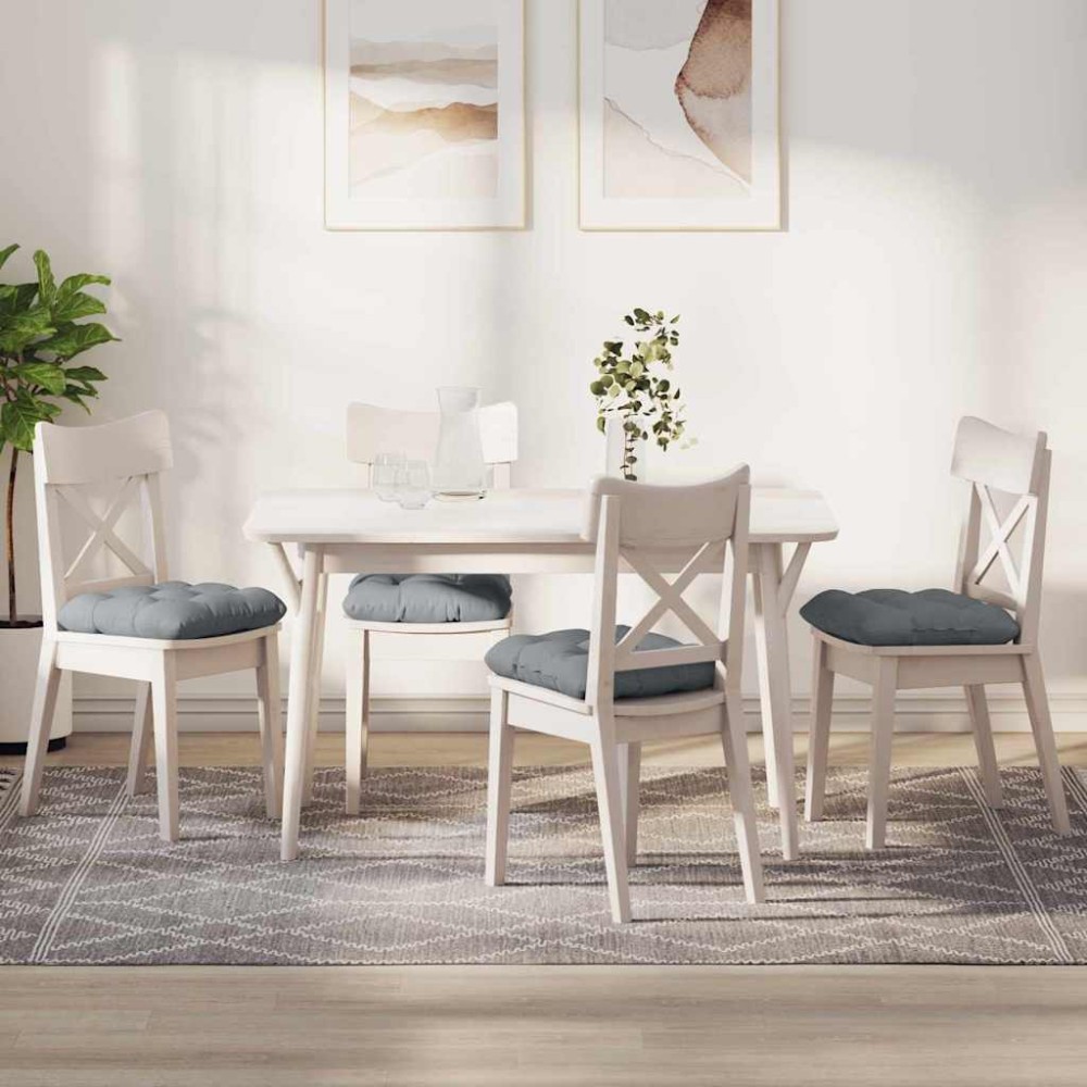 vidaXL Μαξιλάρια καθισμάτων 4 pcs Ύφασμα Ανοιχτό γκρι 40 x 40 x 12 εκ.