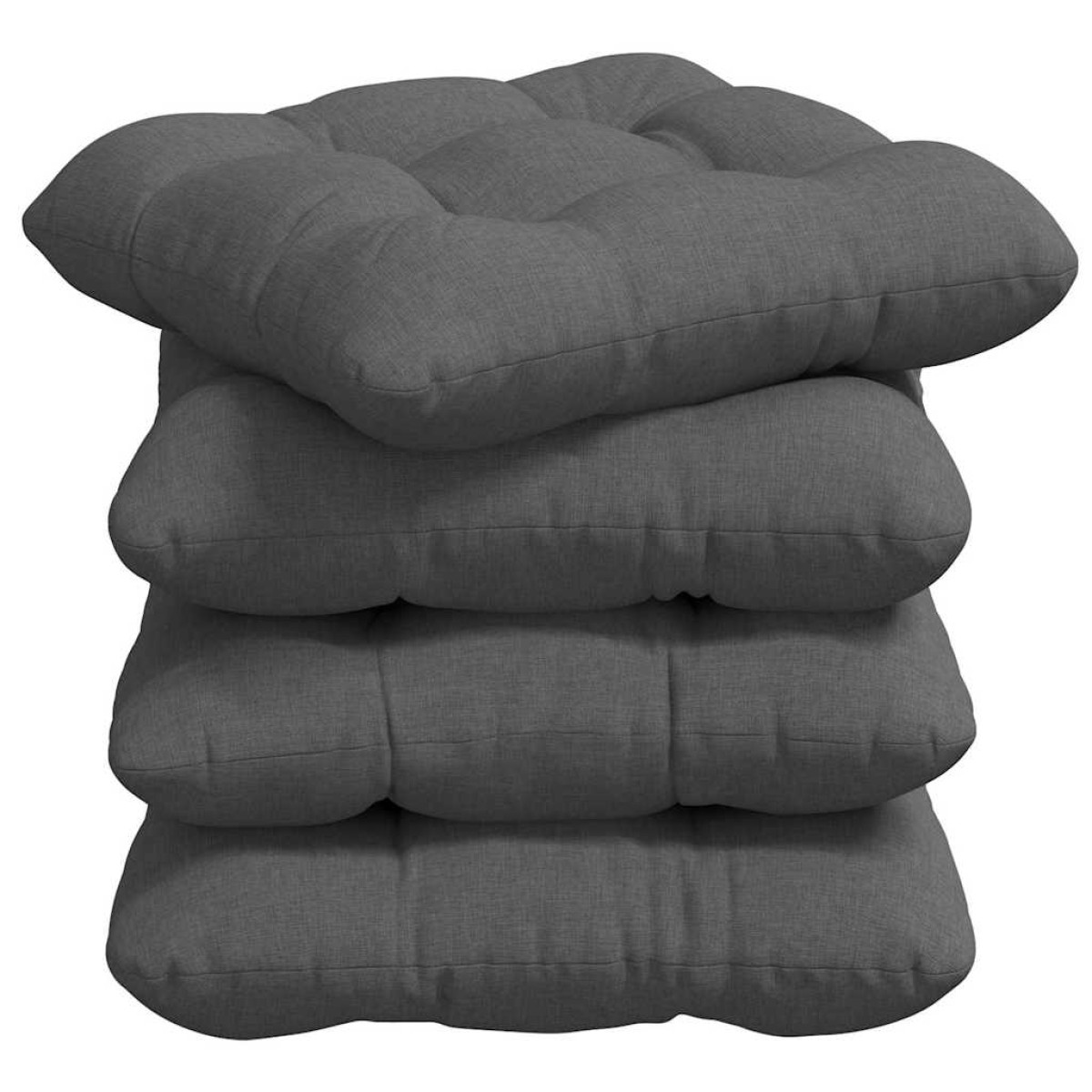vidaXL Μαξιλάρια καθισμάτων 4 τμχ. Ύφασμα Σκούρο Γκρι 40 x 40 x 12 εκ.