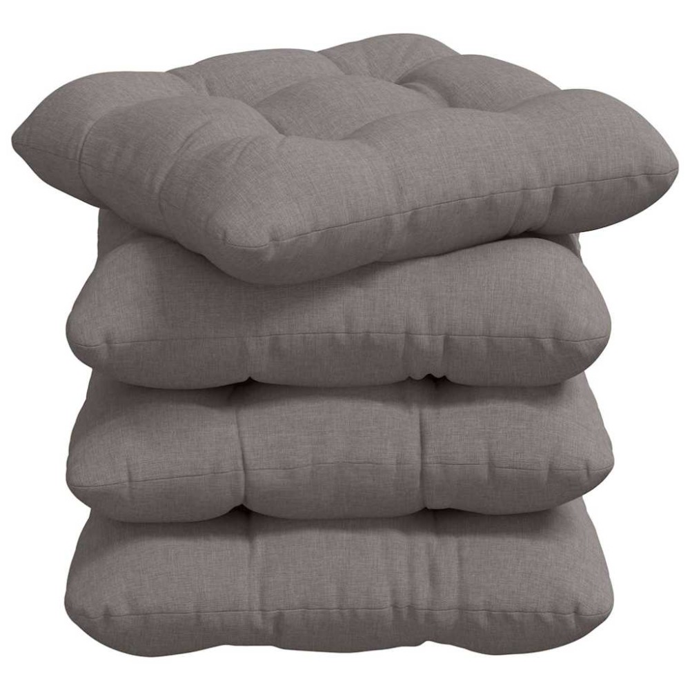vidaXL Μαξιλάρια καθισμάτων 4 pcs Ύφασμα Taupe 40 x 40 x 12 εκ.