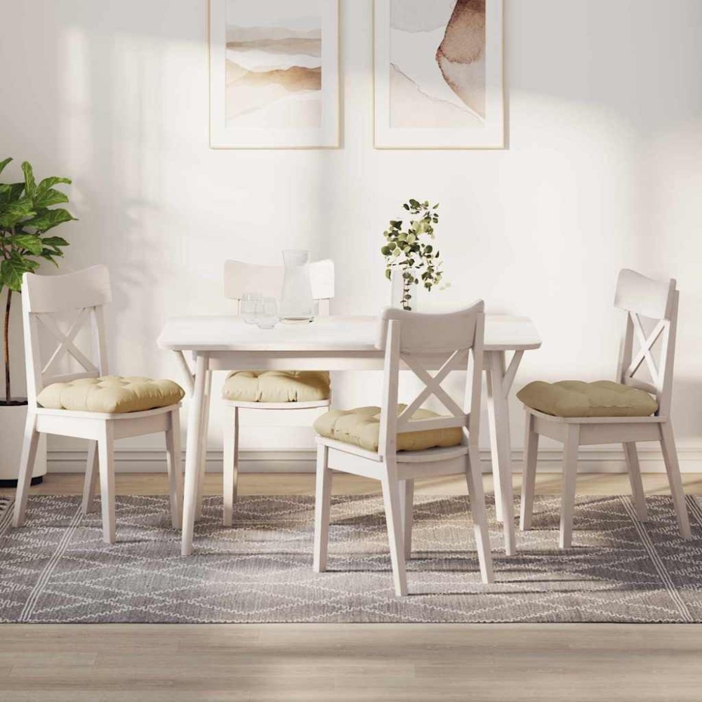 vidaXL Μαξιλάρια καθισμάτων 4 pcs Ύφασμα Κρεμ 40 x 40 x 12 εκ.