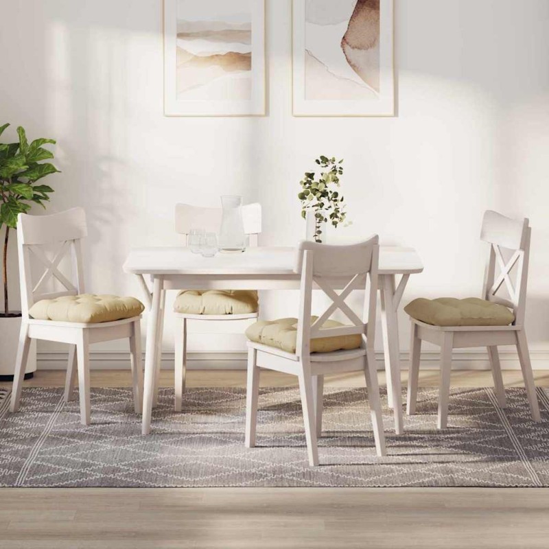 vidaXL Μαξιλάρια καθισμάτων 4 τμχ. Ύφασμα Κρεμ 40 x 40 x 12 εκ.