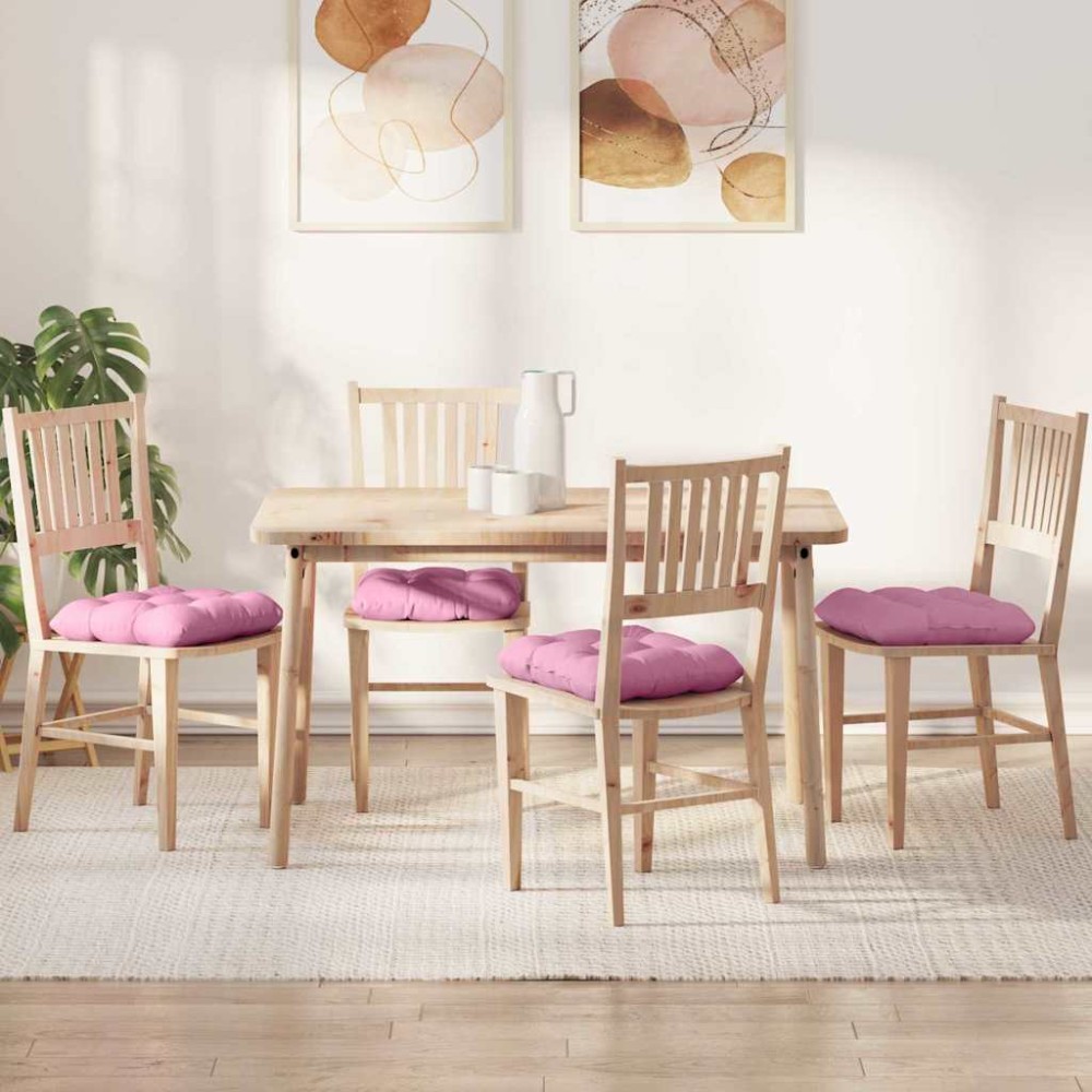 vidaXL Μαξιλάρια καθισμάτων 4 pcs Ύφασμα Ροζ 40 x 40 x 12 εκ.