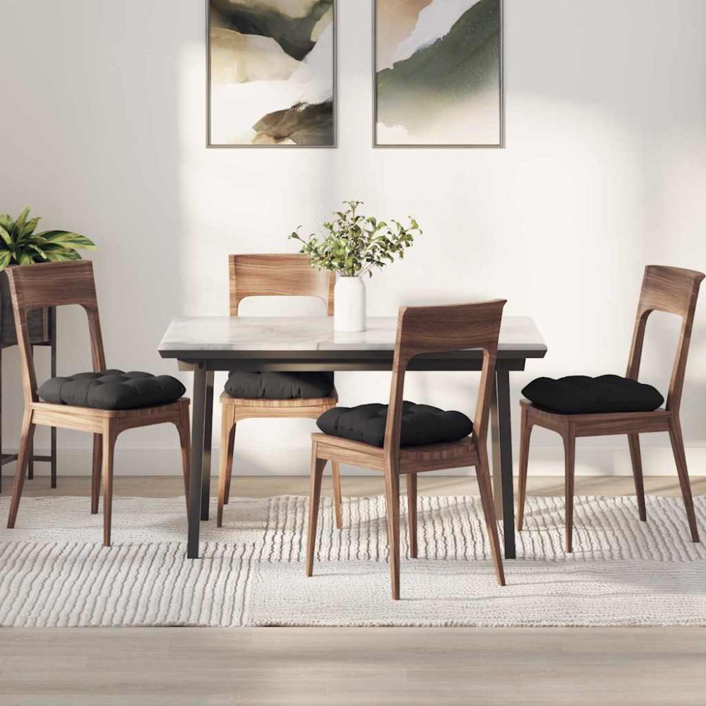 vidaXL Μαξιλάρια καθισμάτων 4 pcs Ύφασμα Μικροΐνας Μαύρο 40 x 40 cm
