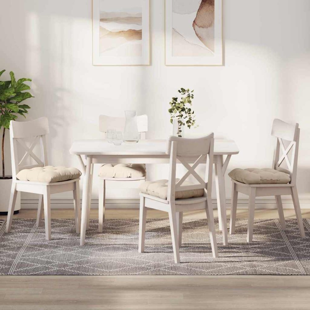 vidaXL Μαξιλάρια καθισμάτων 4 pcs Ύφασμα Μικροΐνας Μπεζ 40 x 40 cm