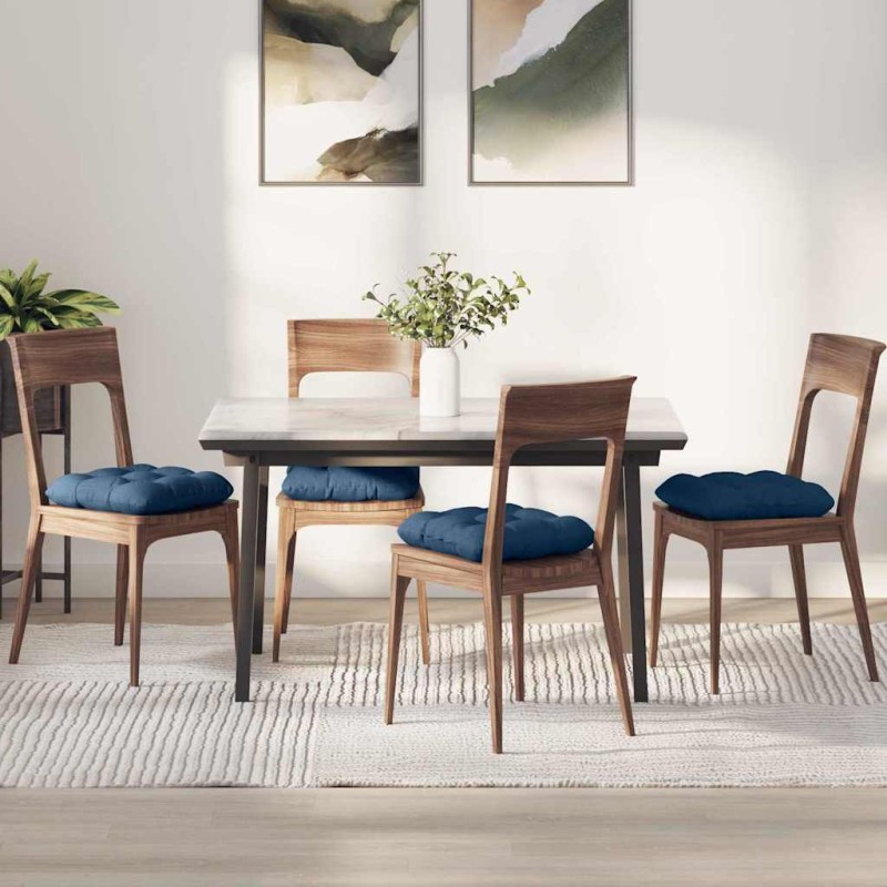 vidaXL Μαξιλάρια καθισμάτων 4 τμχ. Ύφασμα Μπλε 45 x 45 x 12 εκ.