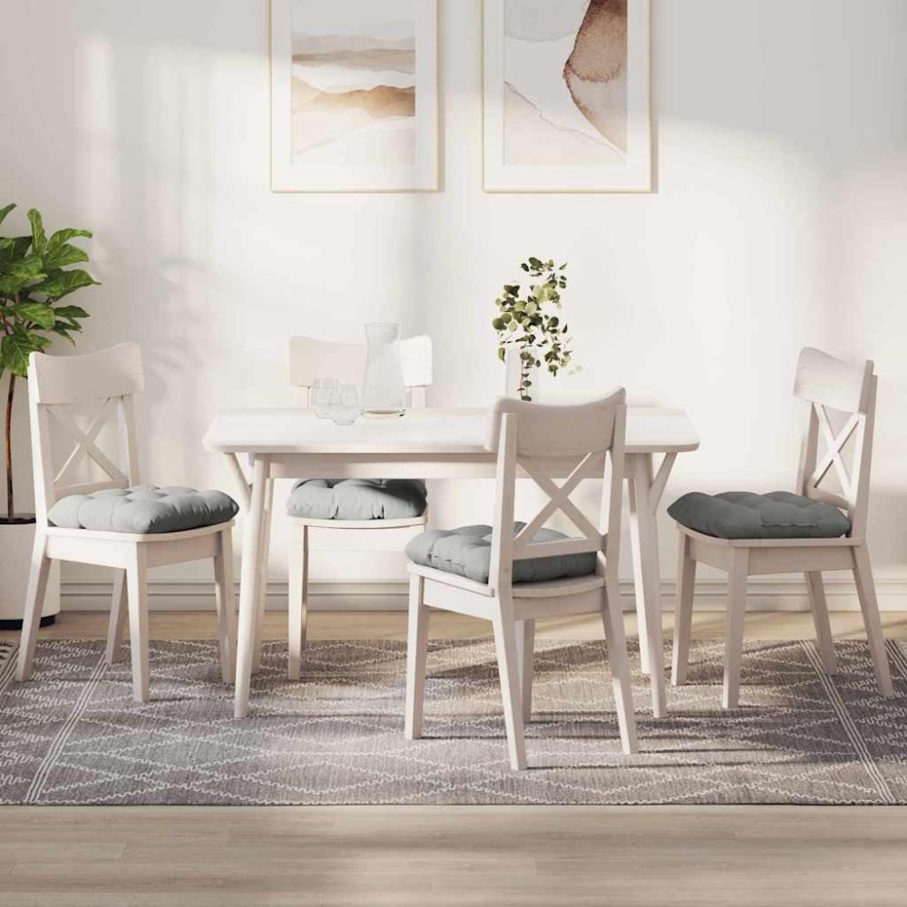 vidaXL Μαξιλάρια καθισμάτων 4 pcs Ύφασμα Μικροΐνας Ανοιχτό γκρι