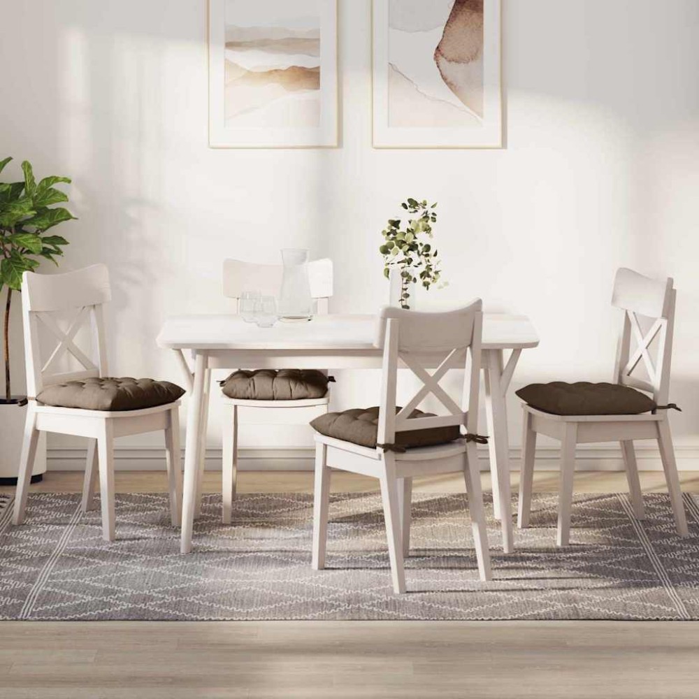 vidaXL Μαξιλάρια καθισμάτων 4 pcs Ύφασμα Καφέ 40 x 40 x 6 cm
