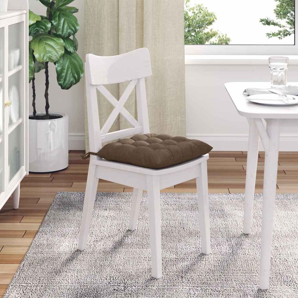 vidaXL Μαξιλάρια καθισμάτων 4 τμχ. Ύφασμα Καφέ 40 x 40 x 6 cm