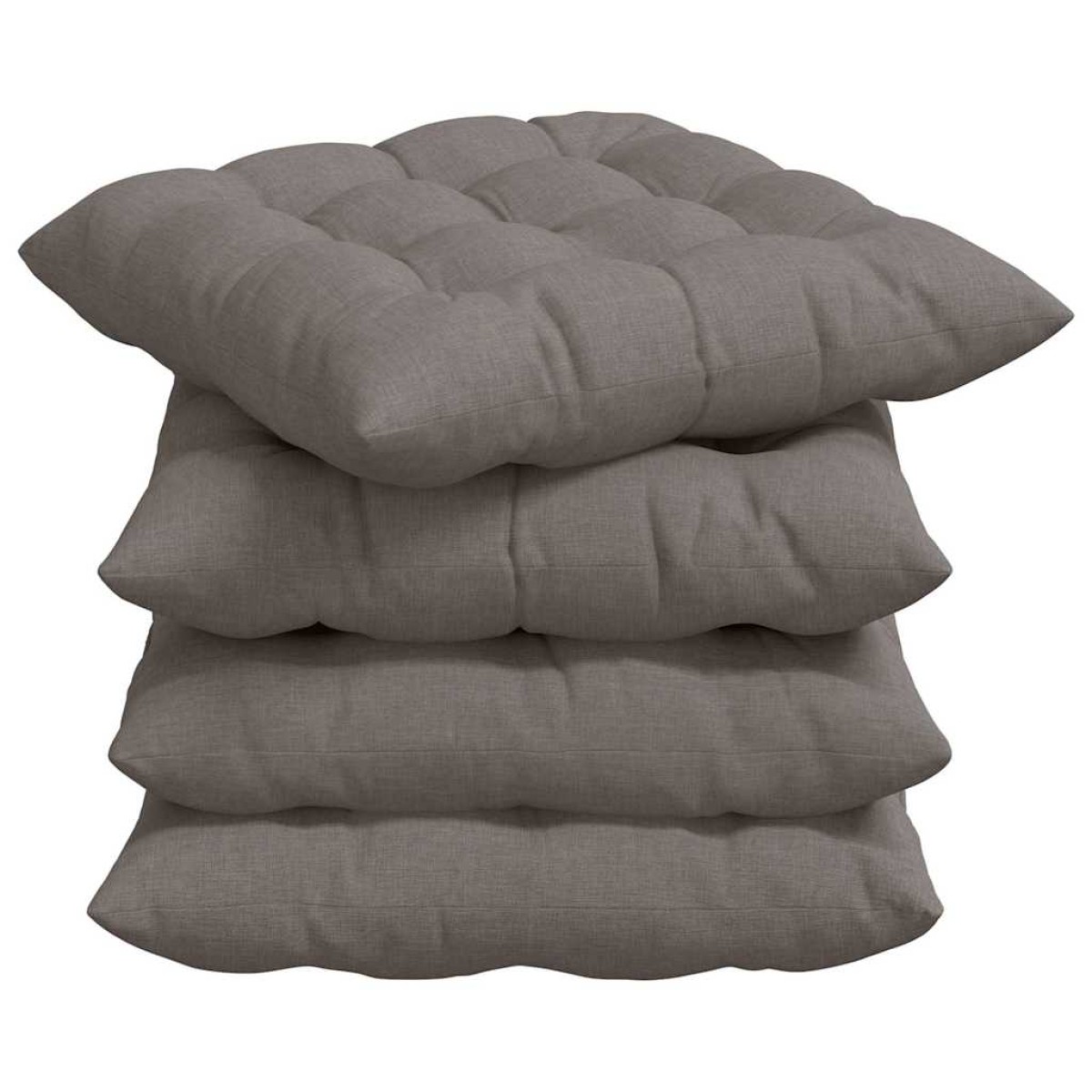 vidaXL Μαξιλάρια καθισμάτων 4 τμχ. Ύφασμα Taupe 40 x 40 x 6 cm