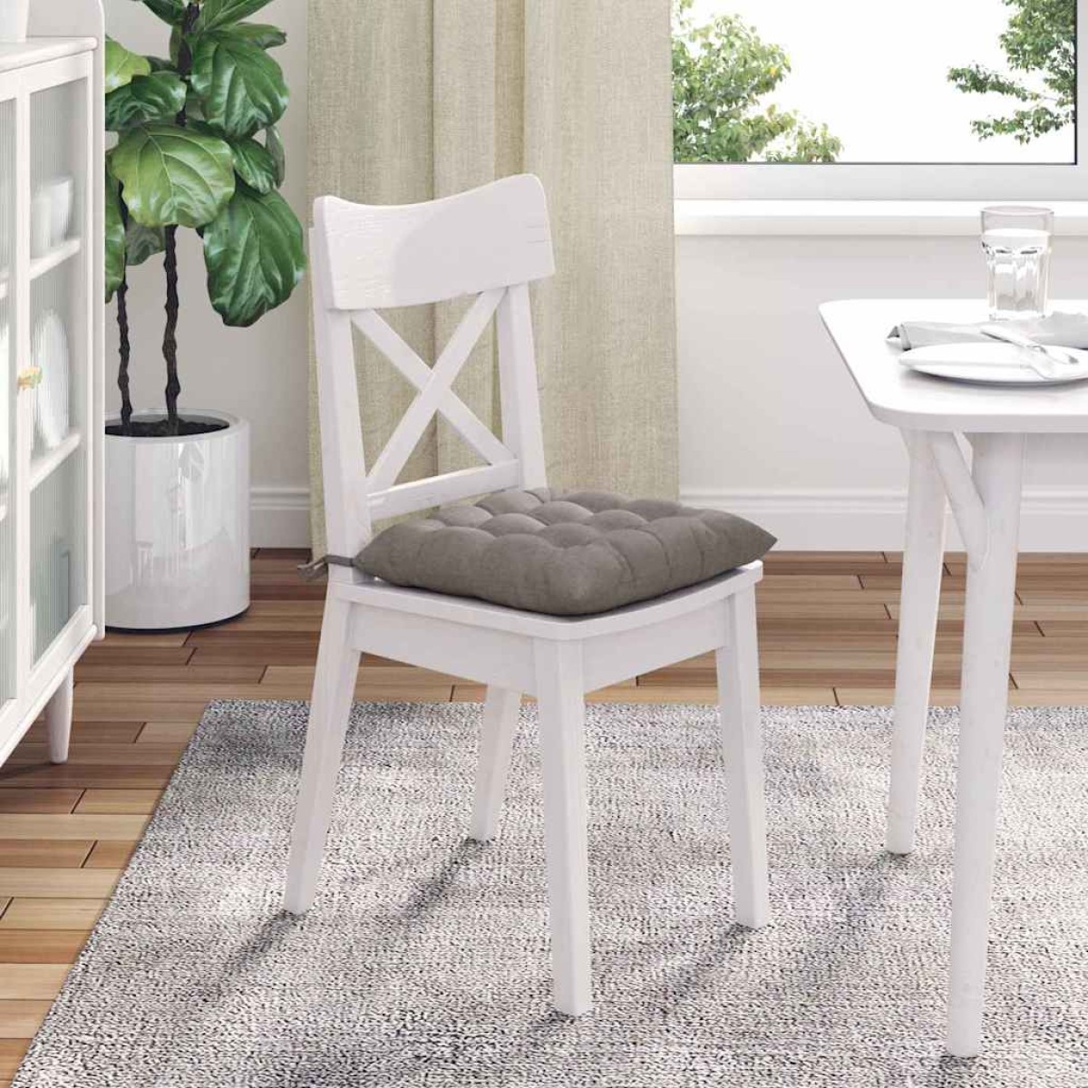 vidaXL Μαξιλάρια καθισμάτων 4 τμχ. Ύφασμα Taupe 40 x 40 x 6 cm