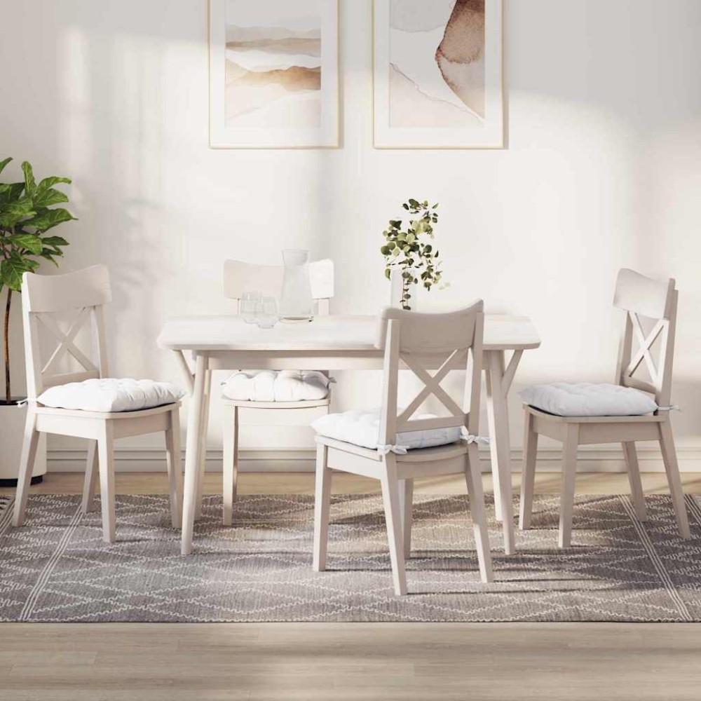 vidaXL Μαξιλάρια καθισμάτων 4 pcs Ύφασμα Λευκό 40 x 40 x 6 cm