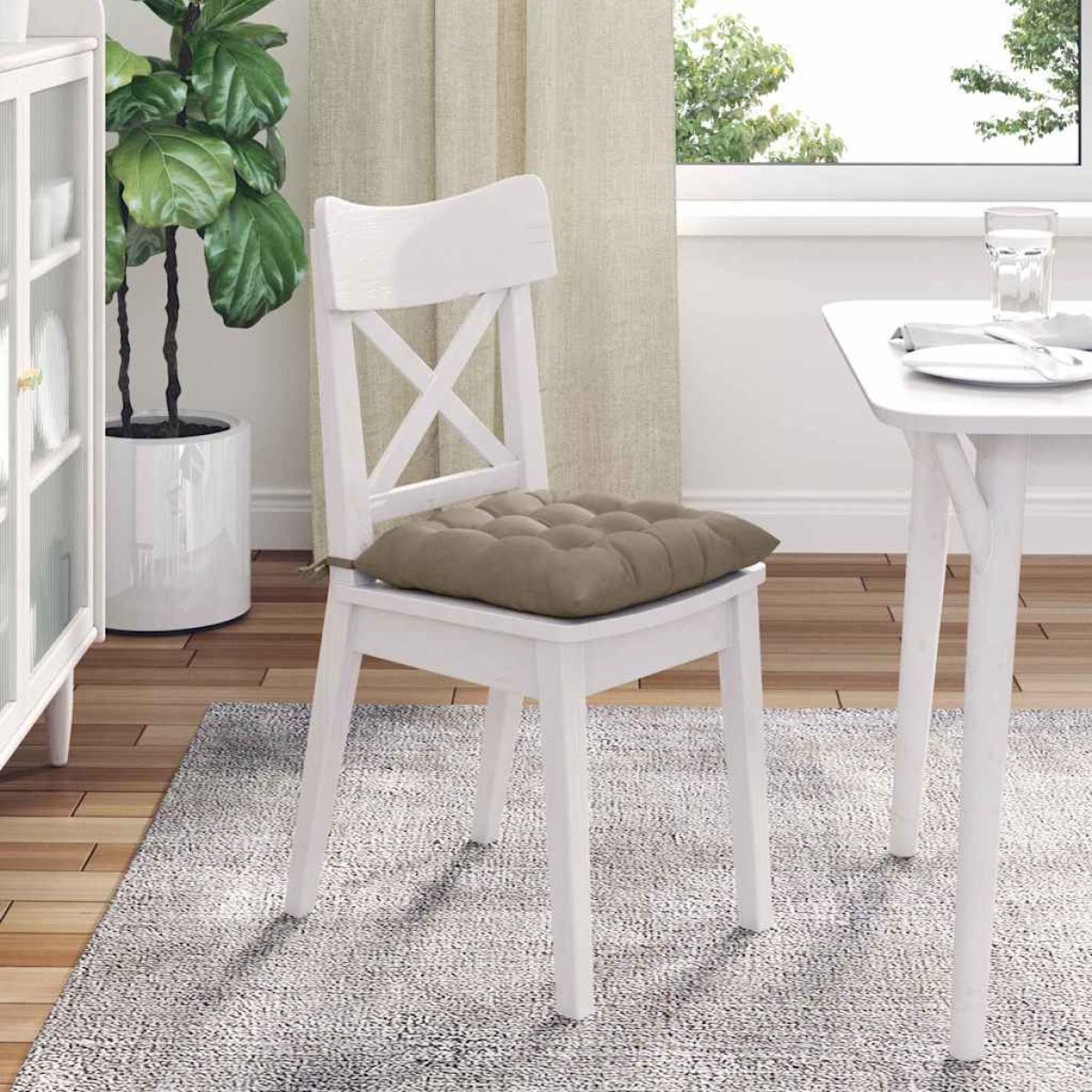 vidaXL Μαξιλάρια καθισμάτων 4 pcs Μικροΐνες Taupe 40 x 40 x 6 cm