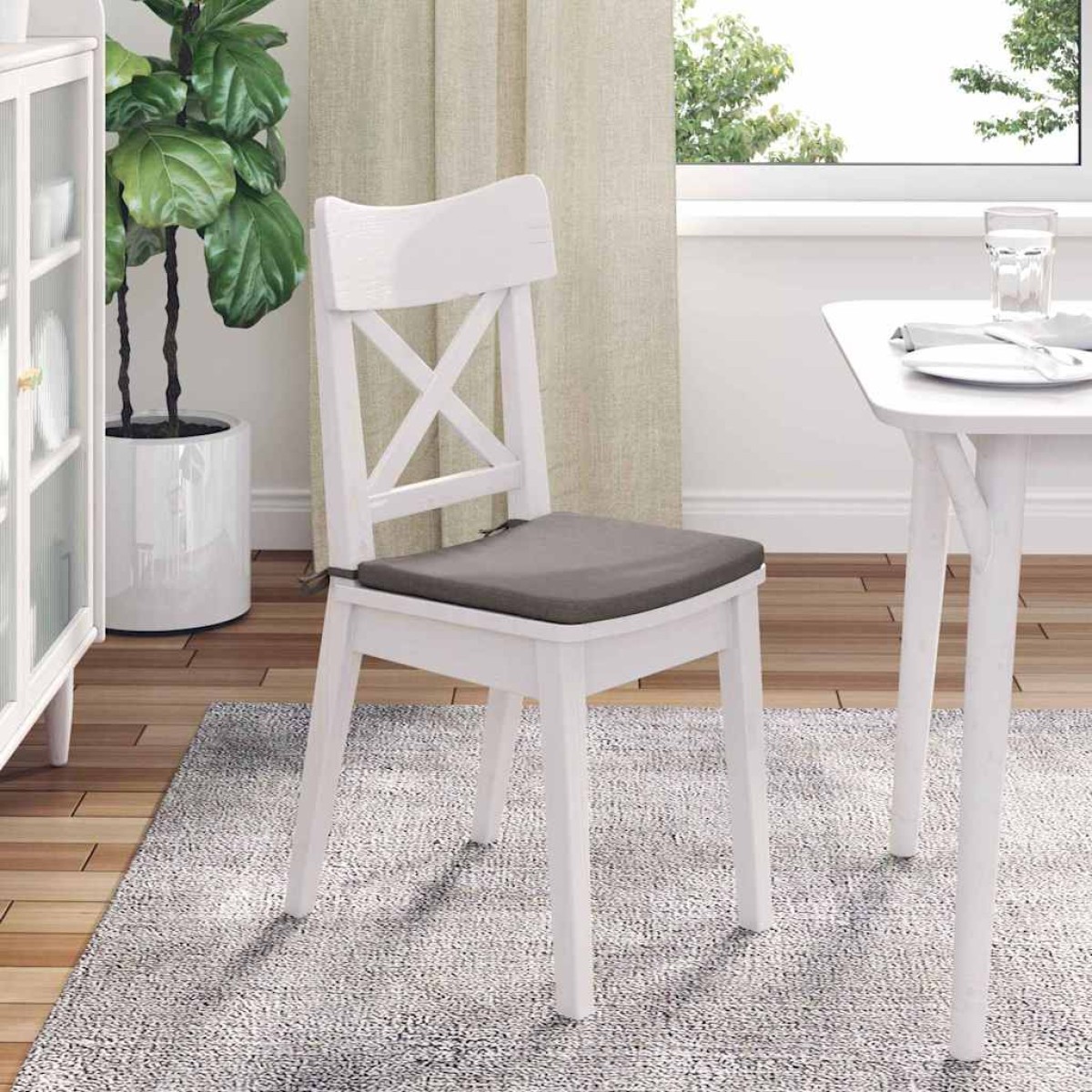 vidaXL Μαξιλάρια καθισμάτων 4 τμχ. ύφασμα Taupe 40 x 40 x 3 cm
