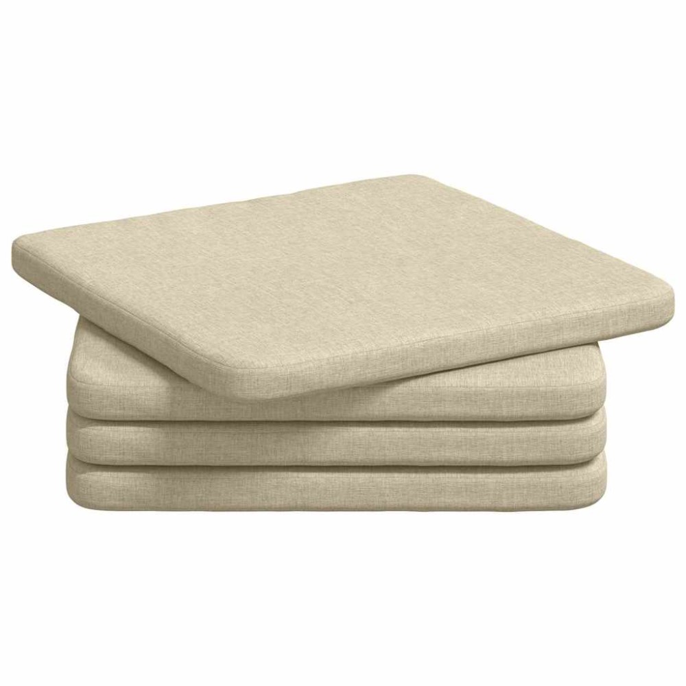 vidaXL Μαξιλάρια καθισμάτων 4 pcs ύφασμα Κρεμ 40 x 40 x 3 cm