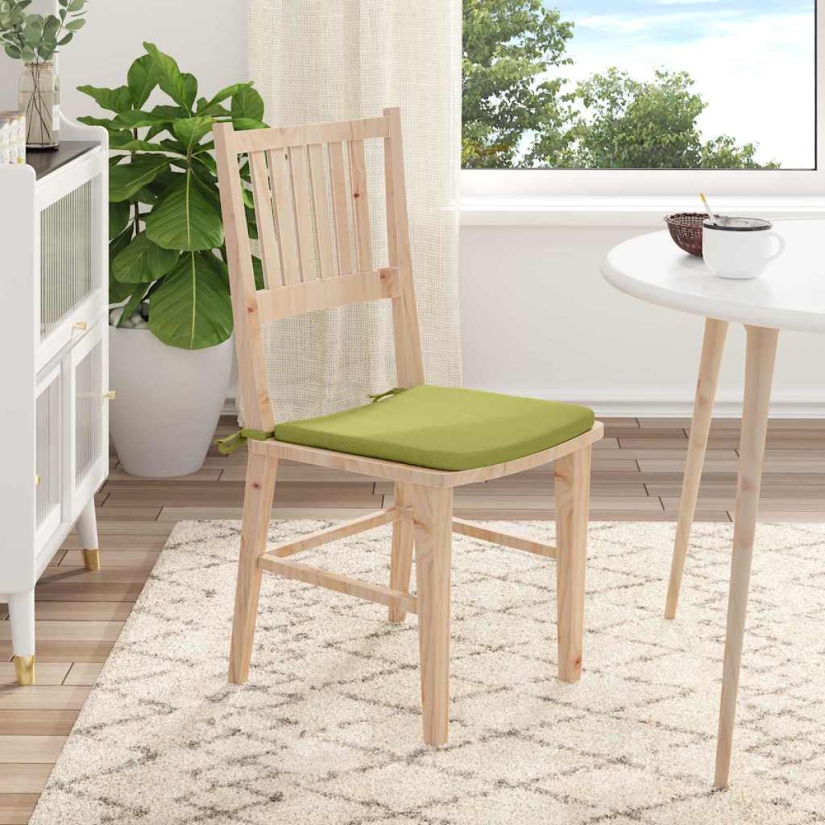 vidaXL Μαξιλάρια καθισμάτων 4 pcs Ανοιχτό Πράσινο 40 x 40 x 3 cm