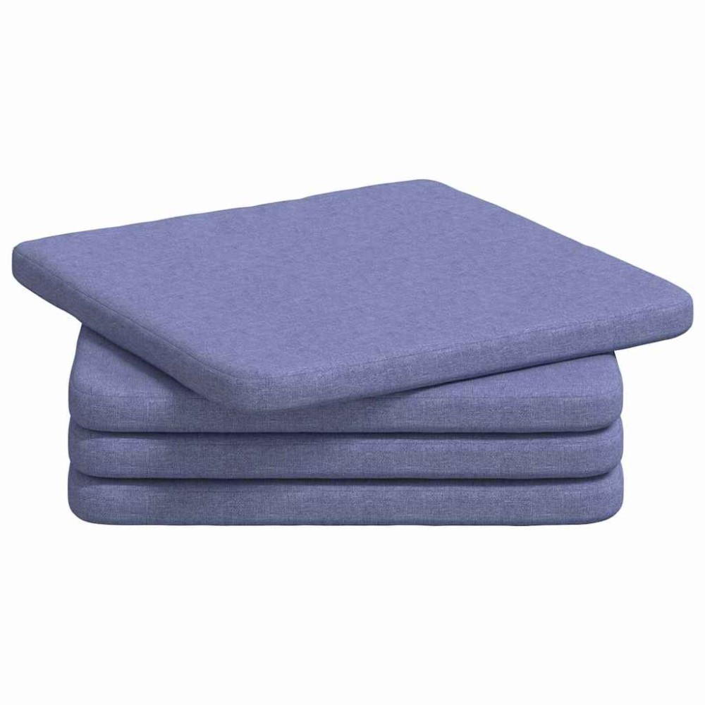 vidaXL Μαξιλάρια καθισμάτων 4 pcs ύφασμα Μπλε τζην 40 x 40 x 3 cm