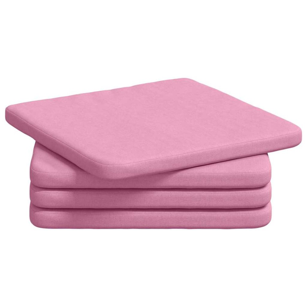 vidaXL Μαξιλάρια καθισμάτων 4 pcs Ροζ 40 x 40 x 3 cm ύφασμα