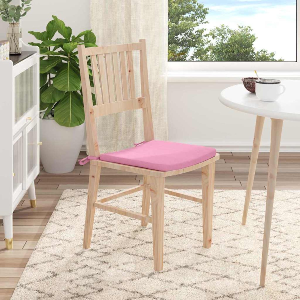 vidaXL Μαξιλάρια καθισμάτων 4 pcs Ροζ 40 x 40 x 3 cm ύφασμα