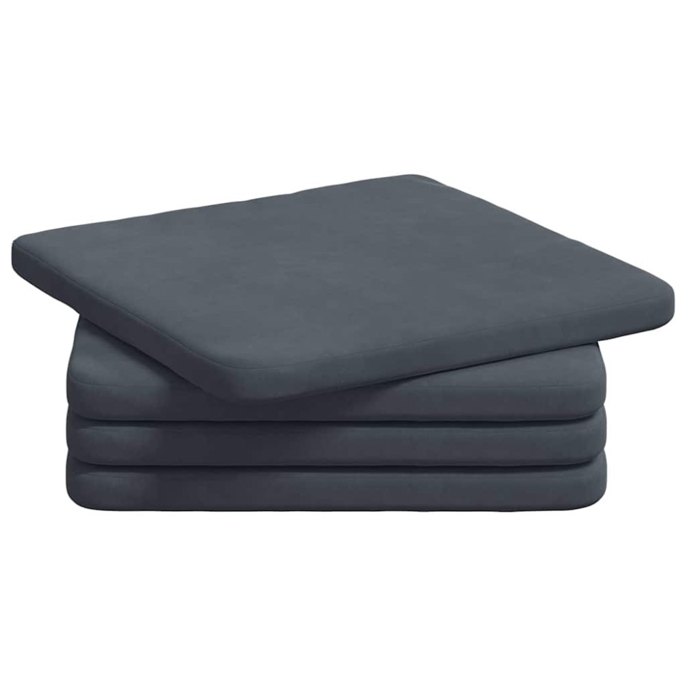vidaXL Μαξιλάρια καθισμάτων 4 pcs Βελούδο Σκούρο Γκρι 40 x 40 x 3 cm