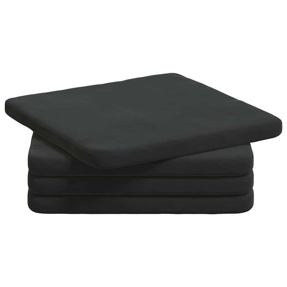 vidaXL Μαξιλάρια καθισμάτων 4 pcs Βελούδο Μαύρο 40 x 40 x 3 cm