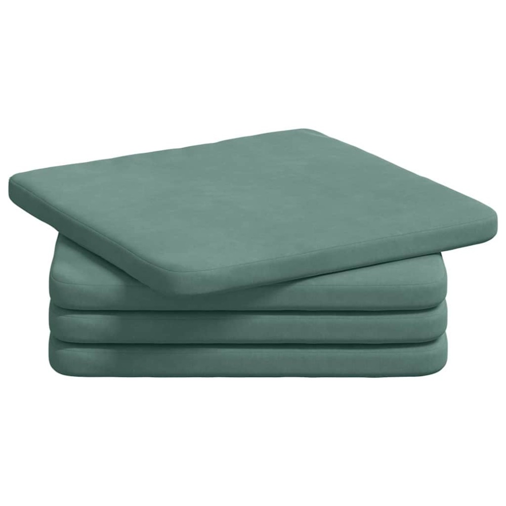 vidaXL Μαξιλάρια καθισμάτων 4 pcs Βελούδο Θαλασσί 40 x 40 x 3 cm