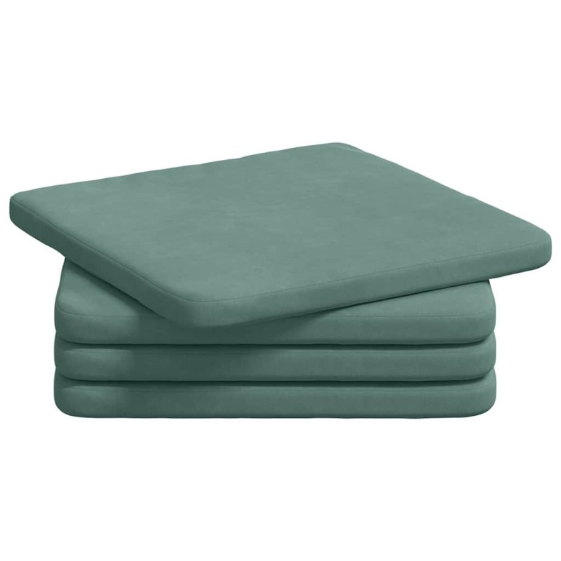 vidaXL Μαξιλάρια καθισμάτων 4 pcs Βελούδο Θαλασσί 40 x 40 x 3 cm