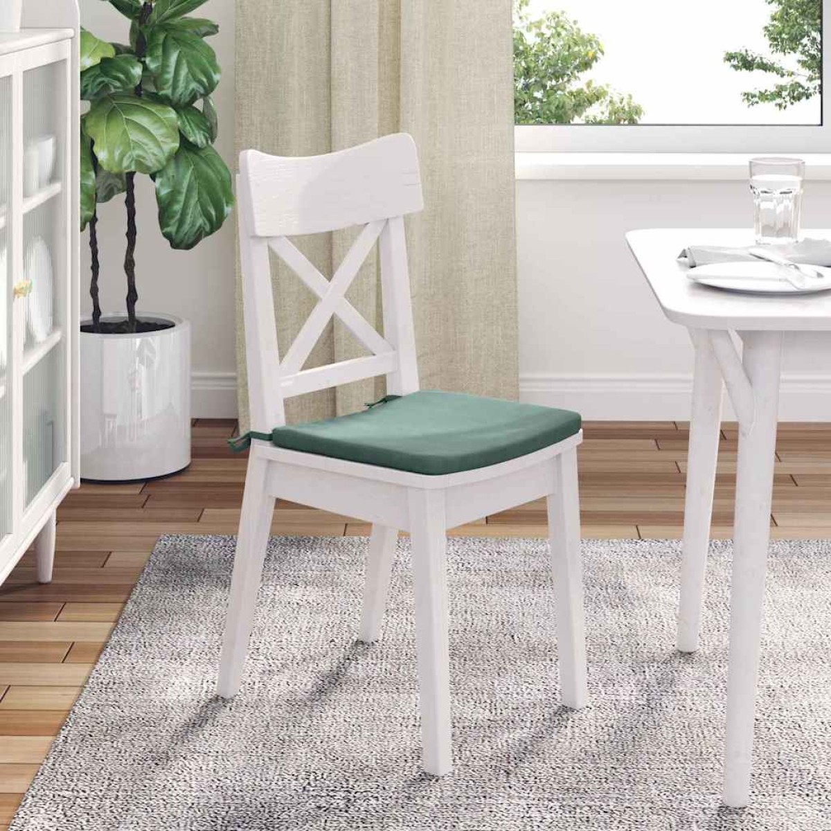 vidaXL Μαξιλάρια καθισμάτων 4 pcs Βελούδο Θαλασσί 40 x 40 x 3 cm