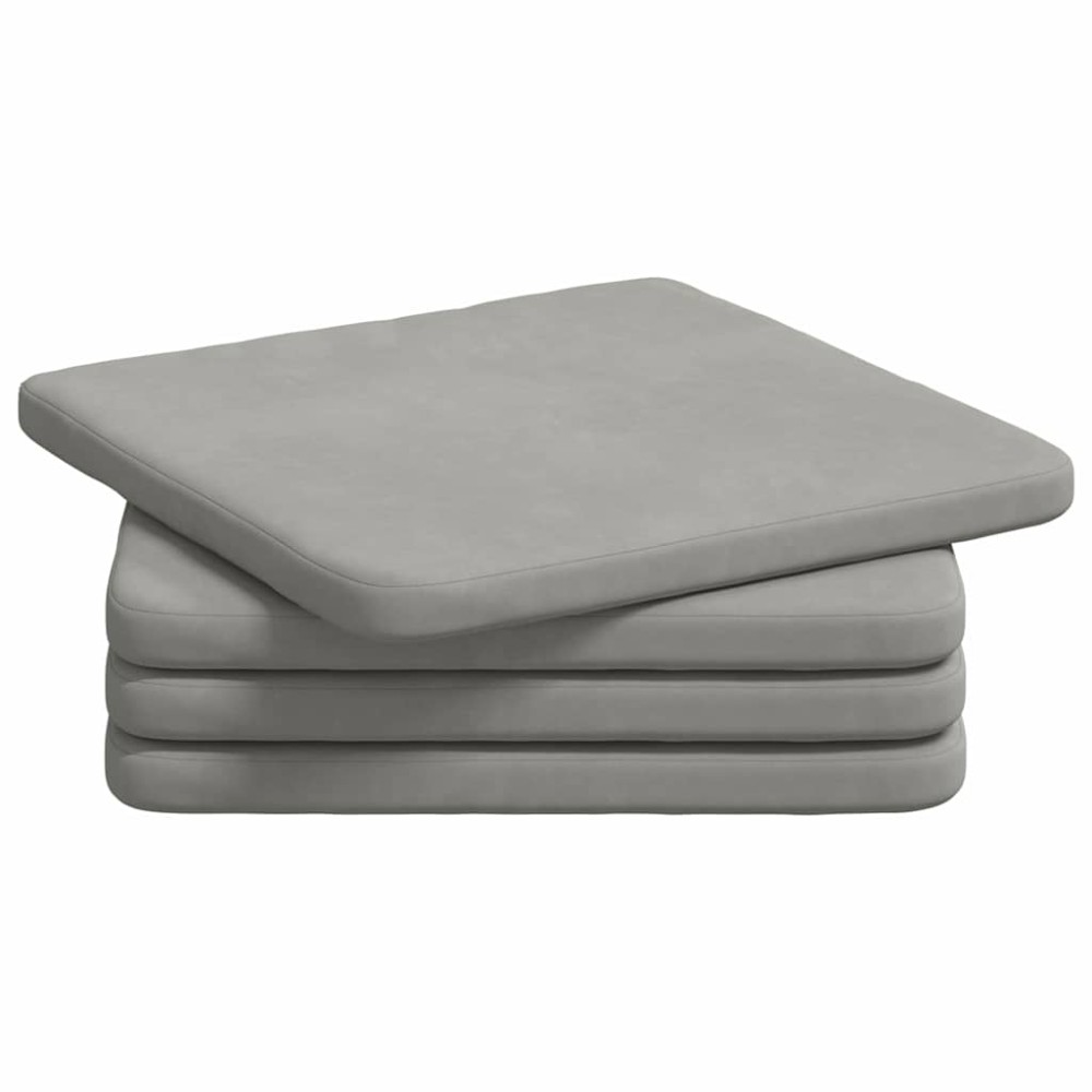 vidaXL Μαξιλάρια καθισμάτων 4 pcs Ύφασμα Μικροΐνας Ανοιχτό γκρι