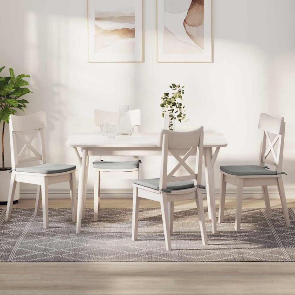 vidaXL Μαξιλάρια καθισμάτων 4 pcs Ύφασμα Μικροΐνας Ανοιχτό γκρι
