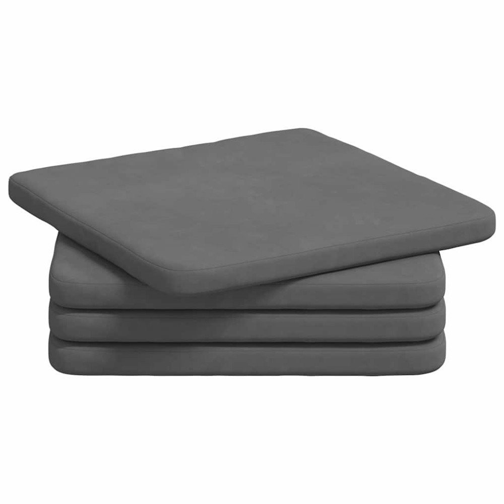 vidaXL Μαξιλάρια καθισμάτων 4 pcs Ύφασμα Μικροΐνας Σκούρο Γκρι