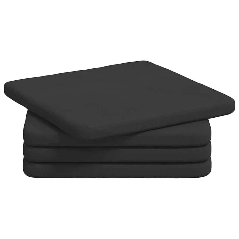 vidaXL Μαξιλάρια καθισμάτων 4 pcs Ύφασμα Μικροΐνας Μαύρο