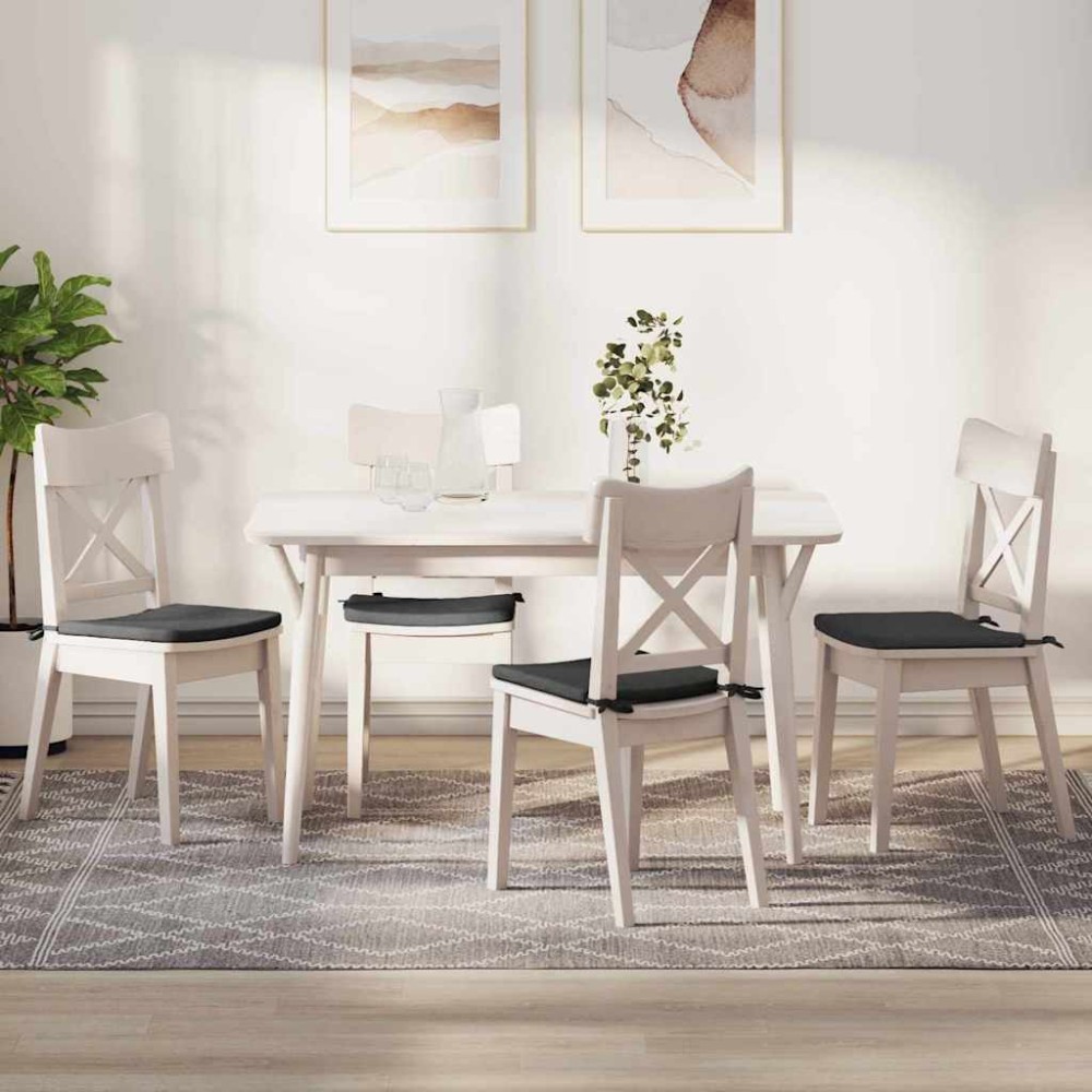 vidaXL Μαξιλάρια καθισμάτων 4 pcs Υφασμάτινο Κορντουρά Σκούρο Γκρι