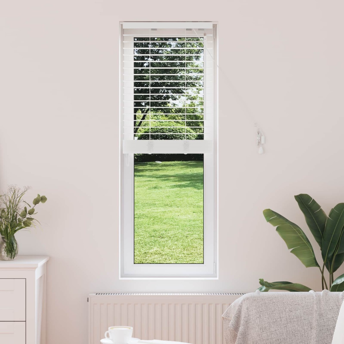 vidaXL Βενετσιάνικη Σκίαση Λευκό 45 x 130 εκ 35 mm