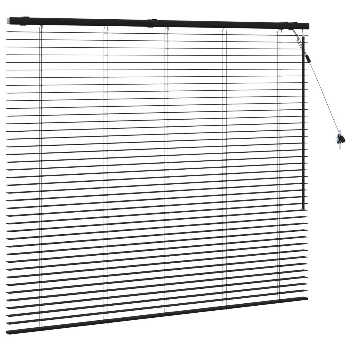 vidaXL Βενετσιάνικη Σκίαση Μαύρο 130 x 130 cm 35 mm