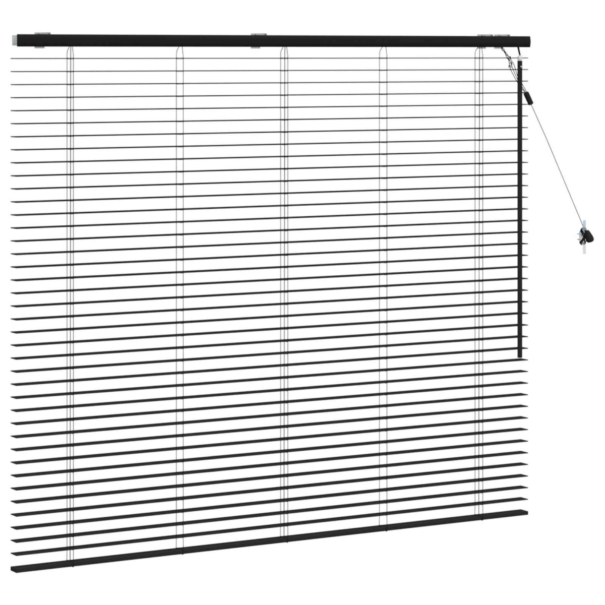 vidaXL Βενετσιάνικη Σκίαση Μαύρο 150 x 130 εκ 35 mm