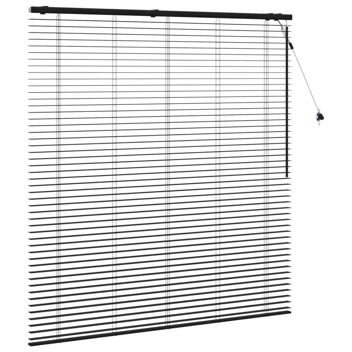 vidaXL Βενετσιάνικη Σκίαση Μαύρο 160 x 160 cm 35 mm