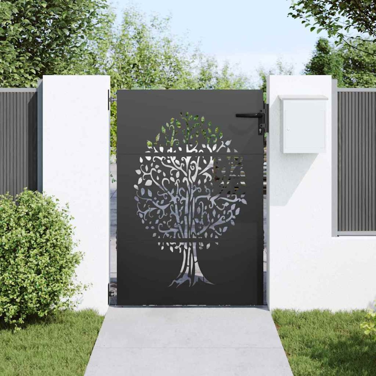 vidaXL Πύλη Κήπου 85 x 150 cm Ατσάλι με Επικάλυψη Πούδρας Κλειδώσιμο