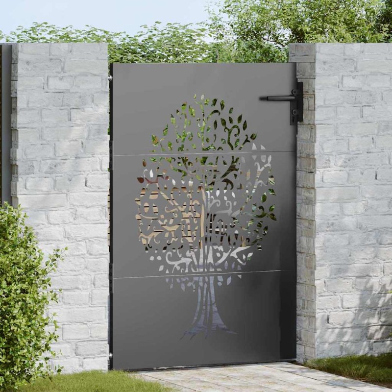 vidaXL Πύλη Κήπου 85 x 150 cm Ατσάλι με Επικάλυψη Πούδρας Κλειδώσιμο