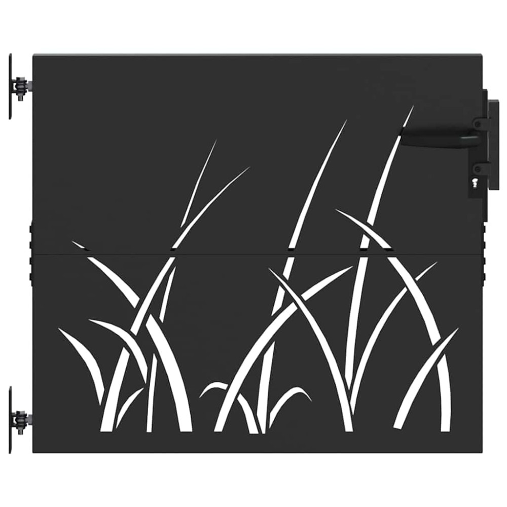 vidaXL Πύλη Κήπου Μαύρο 85 x 100 cm Ατσάλι με Επικάλυψη Πούδρας
