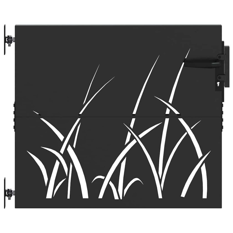 vidaXL Πύλη Κήπου Μαύρο 85 x 100 cm Ατσάλι με Επικάλυψη Πούδρας