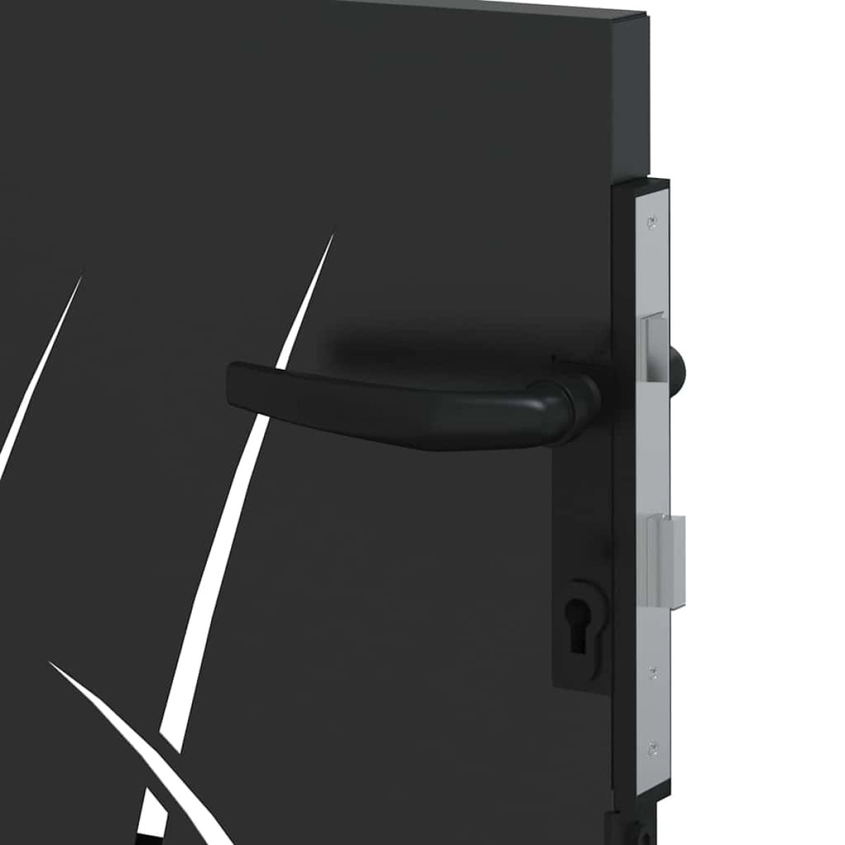 vidaXL Πύλη Κήπου Μαύρο 85 x 100 cm Ατσάλι με Επικάλυψη Πούδρας
