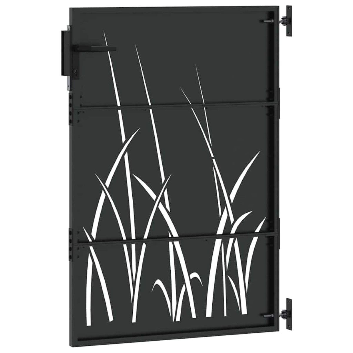 vidaXL Πύλη Κήπου Μαύρο 85 x 125 cm Ατσάλι με Επικάλυψη Πούδρας