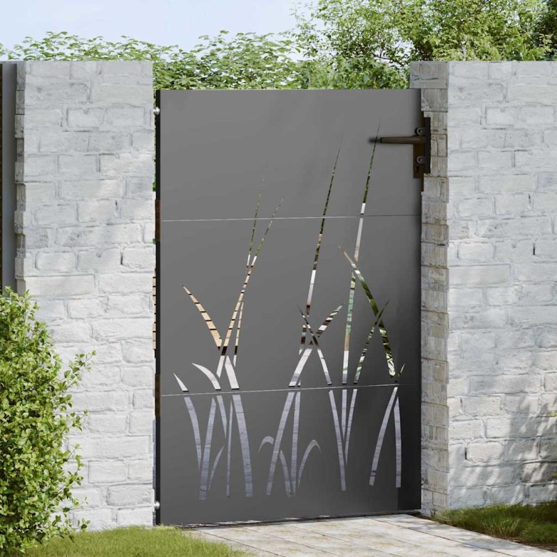 vidaXL Πύλη Κήπου Μαύρο 85 x 125 cm Ατσάλι με Επικάλυψη Πούδρας