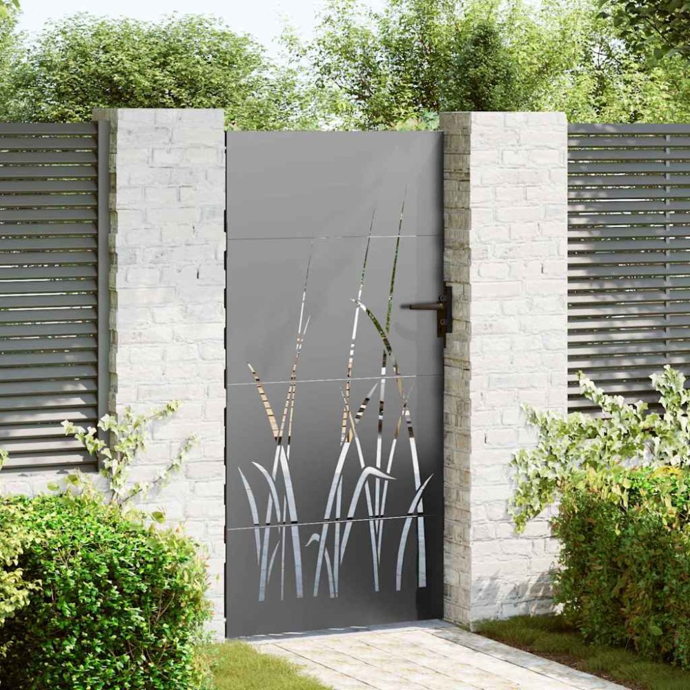 vidaXL Πύλη Κήπου Μαύρο 85 x 175 cm Ατσάλι με Επικάλυψη Πούδρας