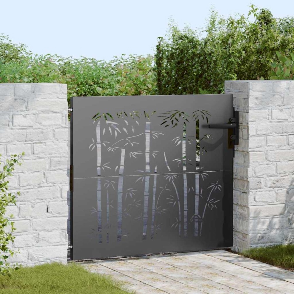 vidaXL Πύλη Κήπου 85 x 100 cm Ατσάλι με Επικάλυψη Πούδρας Κλειδώσιμο