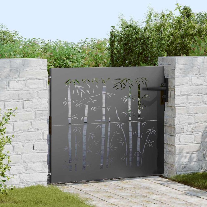 vidaXL Πύλη Κήπου 85 x 100 cm Ατσάλι με Επικάλυψη Πούδρας Κλειδώσιμο