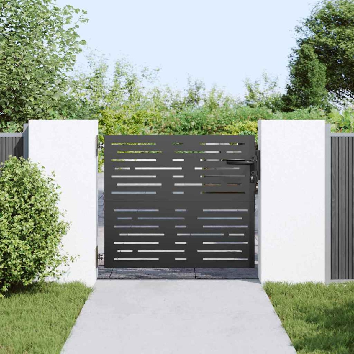 vidaXL Πύλη Κήπου 85 x 100 cm Ατσάλι με Επικάλυψη Πούδρας Κλειδώσιμο